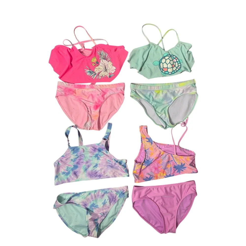 Wonder Nation Girls Swimwear Lot Size 10-12 Multicolor Good Mixed Styles 11pc